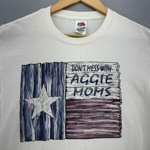 2003 Don't Mess With Aggie Moms Texas Flag T-Shirt Medium VTG Y2K A&M College
